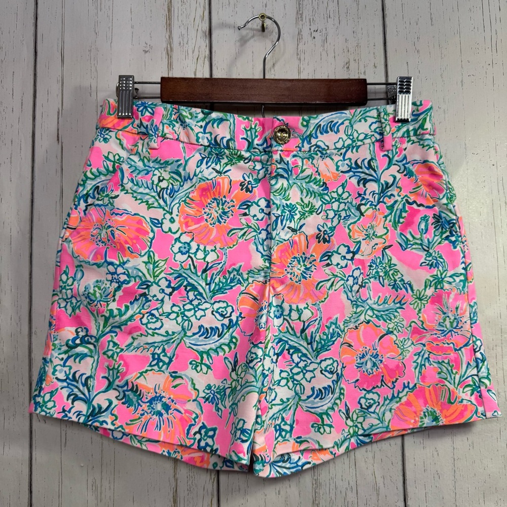 Lilly Pulitzer Gretchen High Rise Shorts Tropical Floral Vibrant Colorful Summer - Picture 7 of 15